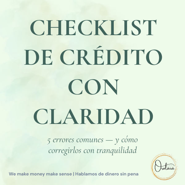 Vista previa de la Checklist de crédito con claridad, guía gratuita de Orolaia